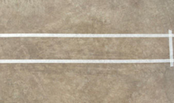 Using masking tape to mark out the line position